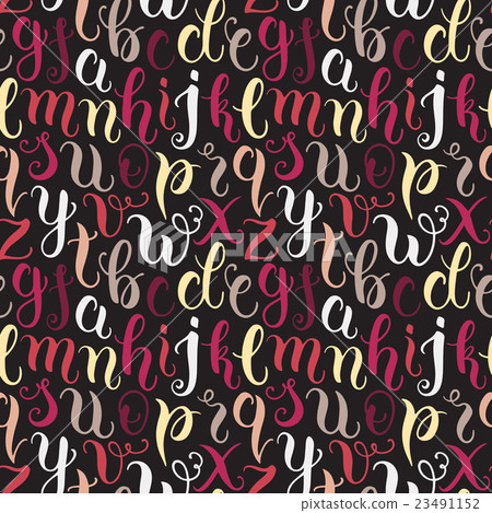 Hand drawn abc letters seamless pattern - Stock Illustration [23491152 ...