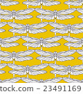 Seamless pattern with hand drawn dragonflies 23491169