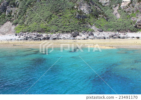 沖繩屋久島Mujinjima島海水面美麗的南國 23491170