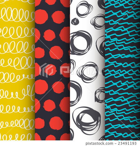 Doodle seamless patterns set Doodle seamless patterns set 23491193