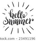 Hello summer hand lettering typography poster 23491196