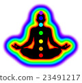 Woman - aura, chakras - illustration 23491217