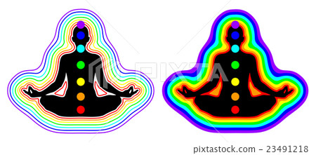 Meditation woman - aura, chakras 23491218