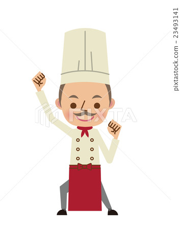 Chef / cook doing a guts pose Chef / cook doing a guts pose 23493141