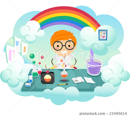 Kid Boy Stickman Rainbow Color Lab 23495614