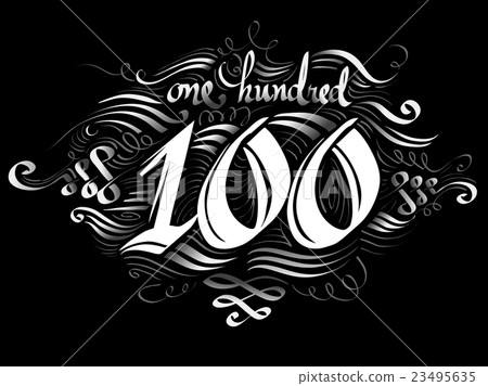 Number Design 100 Black - Stock Illustration [23495635] - PIXTA