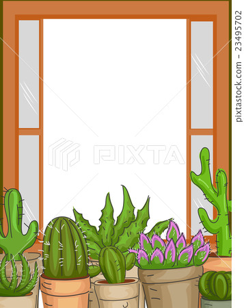 Succulents Plants Window Frame Succulents Plants Window Frame 23495702