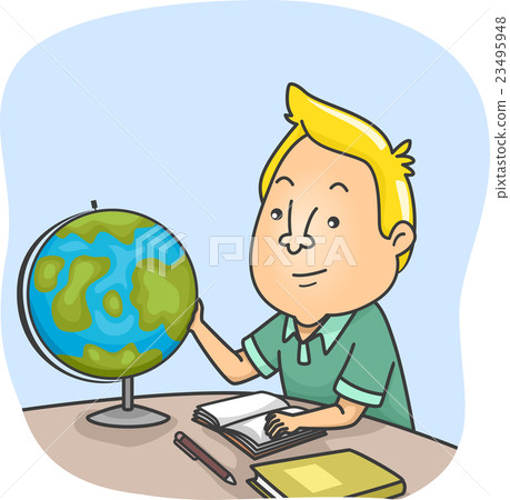 Man Search Globe Man Search Globe 23495948