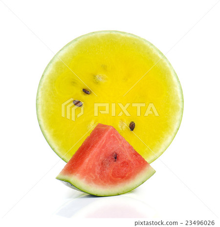Red Watermelon,Yellow watermelon cut pieces. 23496026