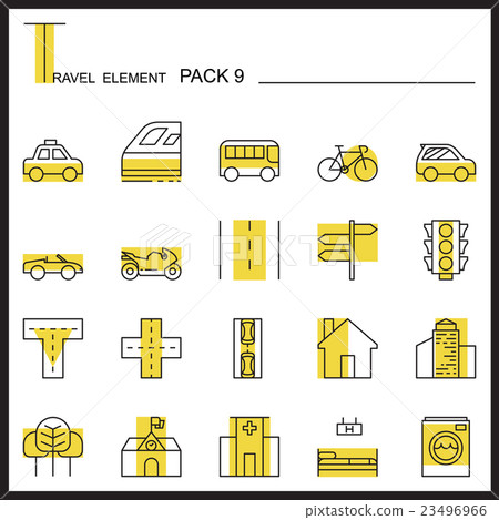Travel Element Line Icon Set 9.City and urban icon 23496966