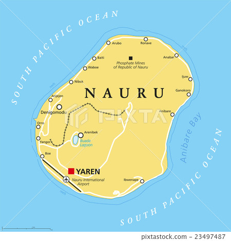 Nauru Political Map 23497487