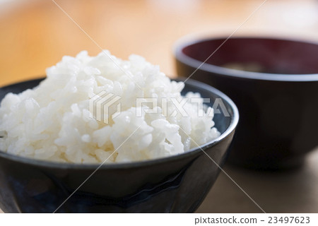 Rice and miso soup Rice and miso soup 23497623