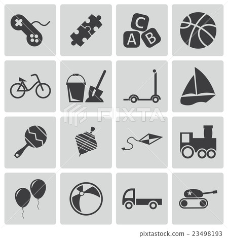 Vector Black  Toys  Icons Set 23498193