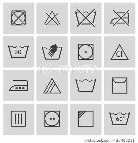 Vector Black  Washing    Icons Set 23498251