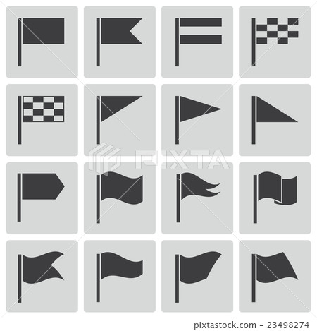 Vector black flag icons set Vector black flag icons set 23498274