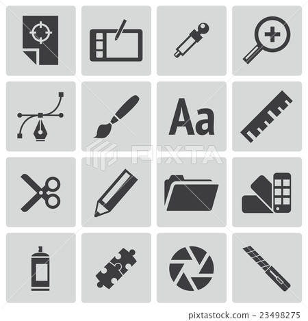 Vector Black Graphic Design Icons Set Vector Black Graphic Design Icons Set 23498275