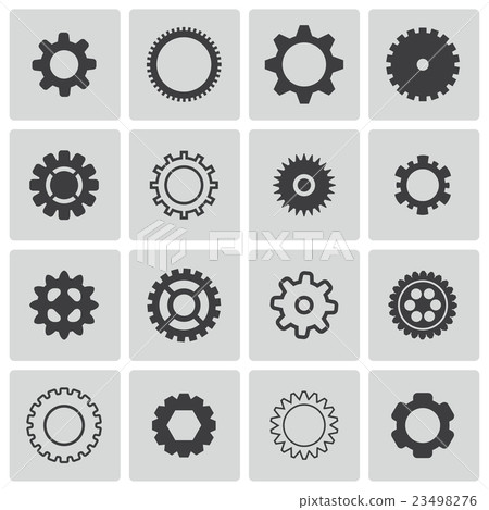 Vector Black Gears Icons Set Vector Black Gears Icons Set 23498276