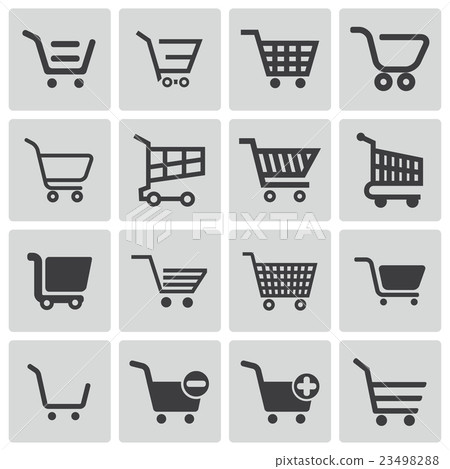 Vector Black  Shopping Cart  Icons Set 23498288