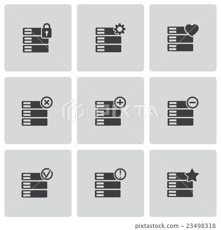 Vector black database icons set - Stock Illustration [23498318] - PIXTA