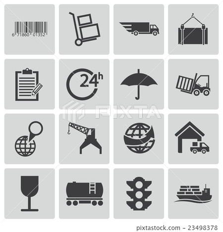 Vector Black  Logistic Icons Set 23498378