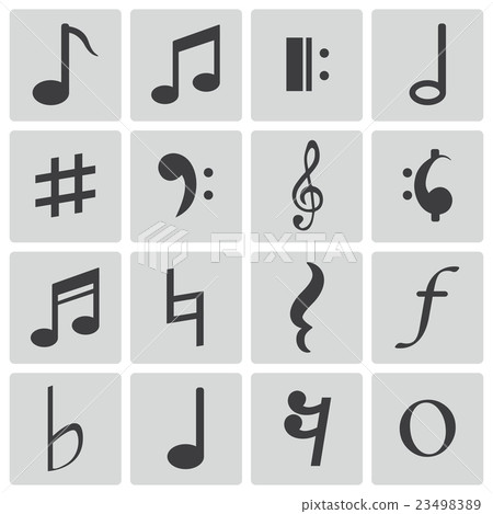 Vector Black  Notes Icons Set 23498389