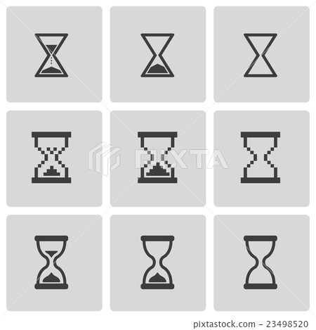 Vector black hourglass icons set Vector black hourglass icons set 23498520