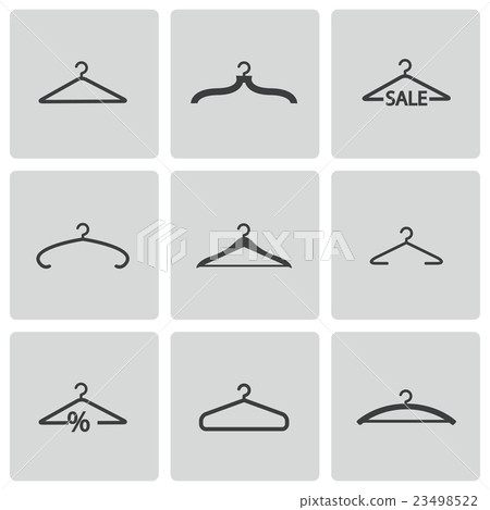 Vector black hanger icons set 23498522