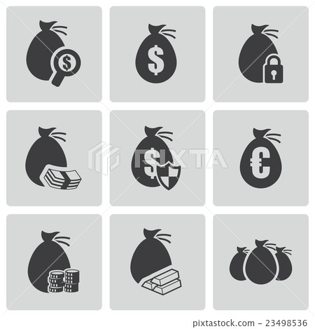Vector black money icons set Vector black money icons set 23498536