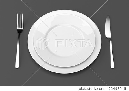 Fork and knife with plates Fork and knife with plates 23498646