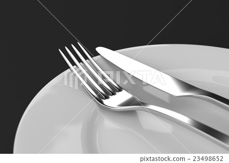 Fork and knife with plates 23498652
