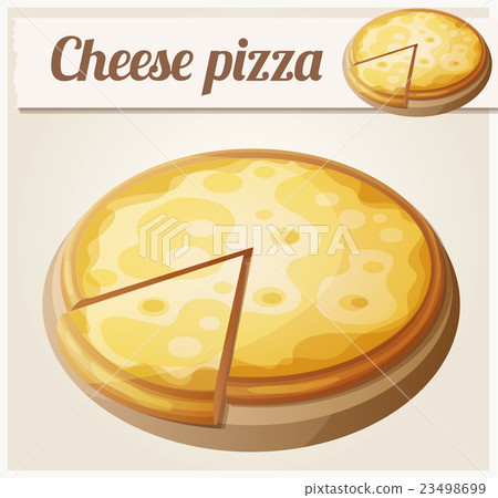 Cheese pizza. Detailed vector icon 23498699