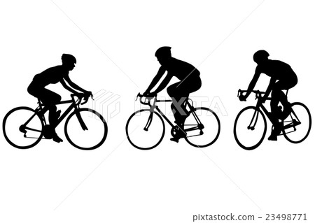 race bicyclists silhouettes - vector 23498771