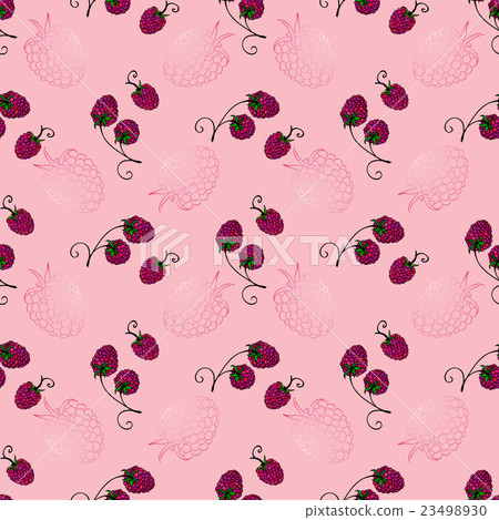 Raspberry seamless pattern - Stock Illustration [23498930] - PIXTA