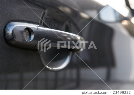 Close up of car handle. Close up of car handle. 23499222