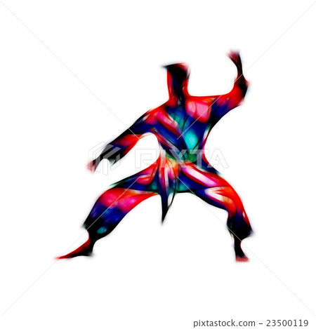 Martial arts abstract silhouette on white 23500119