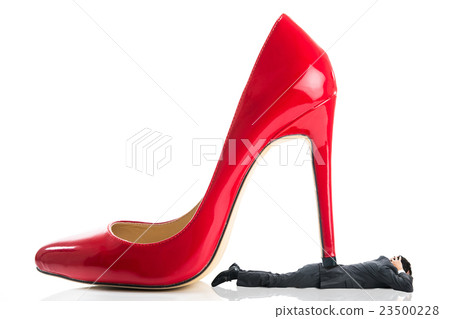 Men stepped on red high heels 23500228
