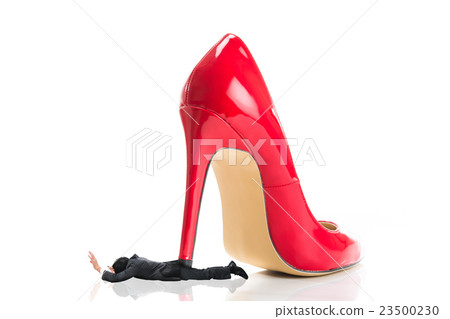 Men stepped on red high heels 23500230
