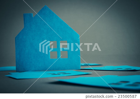House silhouette Blue House silhouette Blue 23500587
