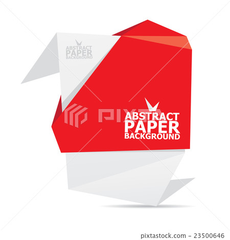vector origami paper red banner. vector origami paper red banner. 23500646