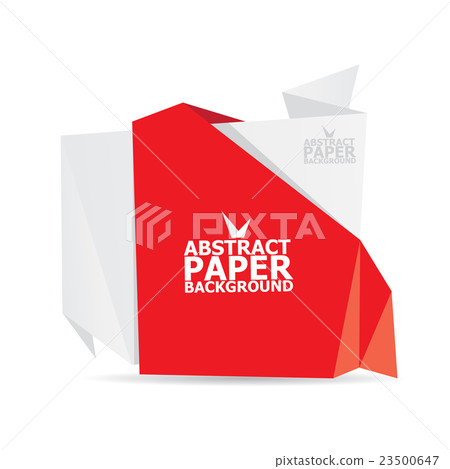 vector origami paper red banner. 23500647