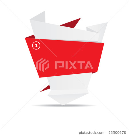 vector origami paper red banner. 23500678