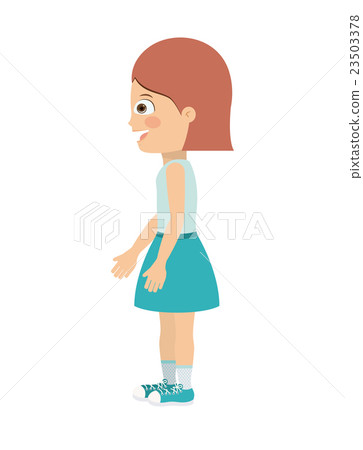 girl standing looking aside isolated icon design girl standing looking aside isolated icon design 23503378