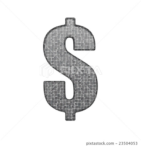 Dollar sign in the form of silver sequins. Eps 10. 23504053