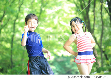 children in swimsuits