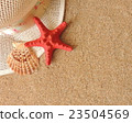 Summer time vacation composition sand background design template. 23504569