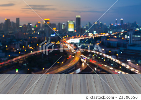 Abstract blurred bokeh lights city  23506556