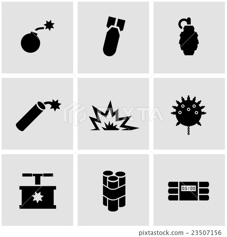 Vector black bomb icon set - Stock Illustration [23507156] - PIXTA