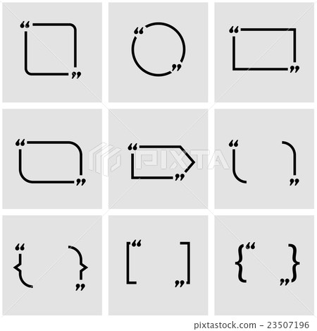 Vector black quote form icon set 23507196