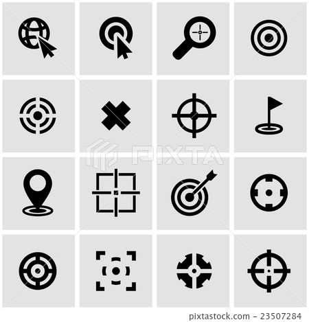 Vector black target icon set 23507284
