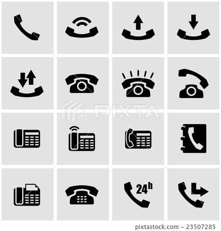 Vector black telephone icon set 23507285